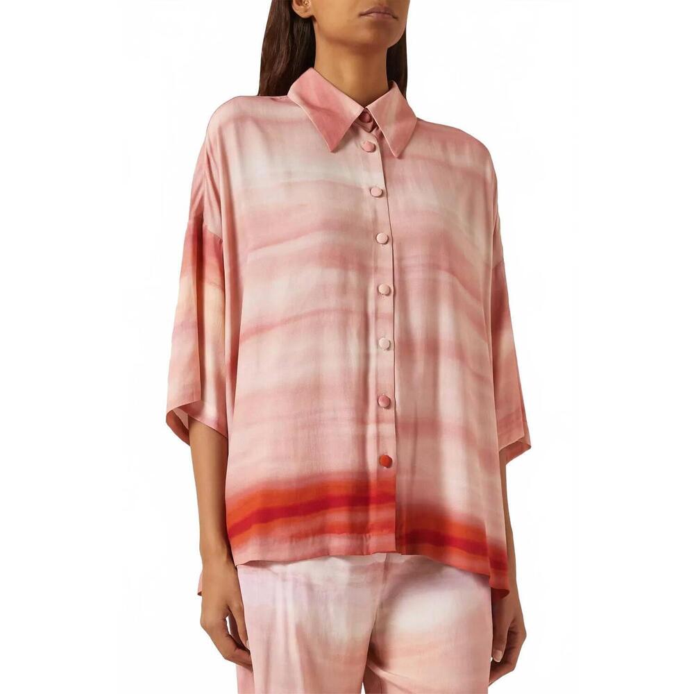 NEW HEMANT & NANDITA oversized shirt top in multi